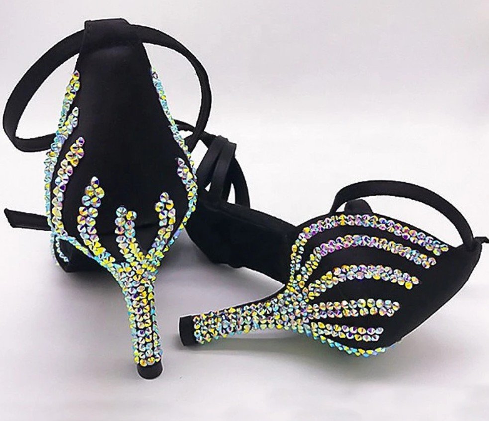 Llamativos Zapatos de baile latino con brillantes