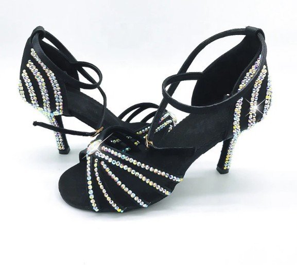 Llamativos Zapatos de baile latino con brillantes - Imagen 2