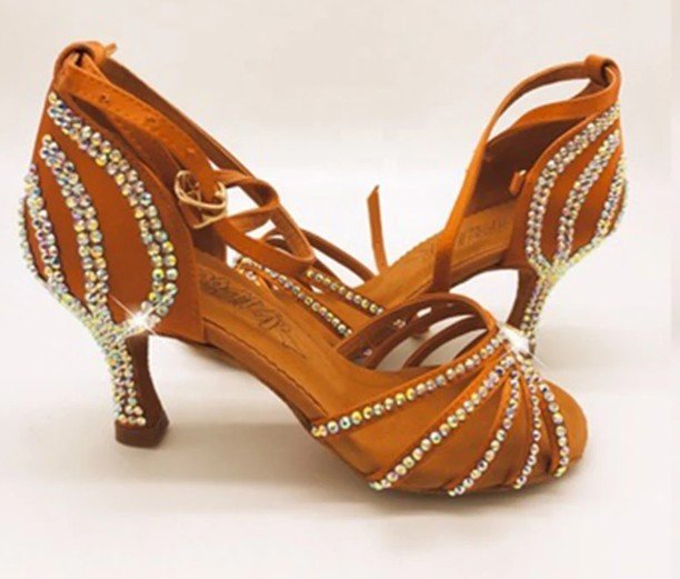 Llamativos Zapatos de baile latino con brillantes - Imagen 7