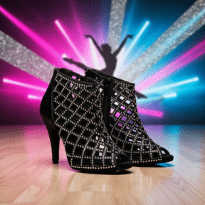 bellos zapatos con diamantes de imitación para bailar salsa
