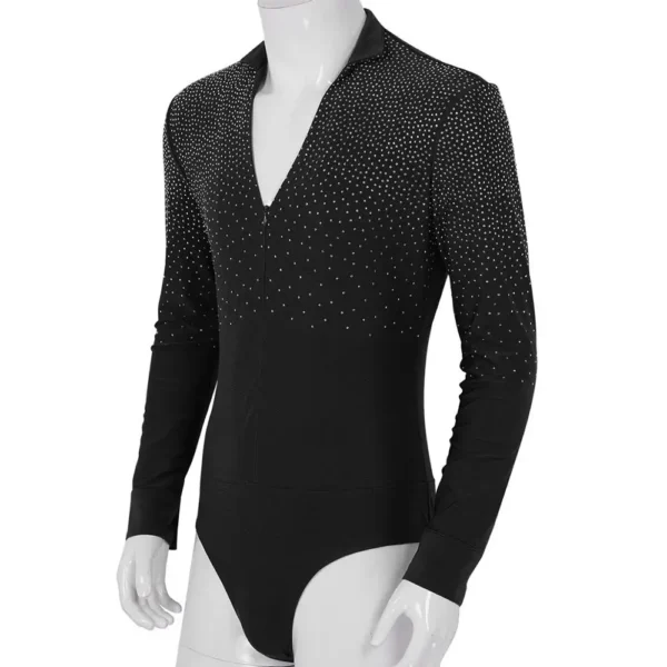 Fenomenal Camisa de baile latino para hombre con cuello en V - Imagen 3