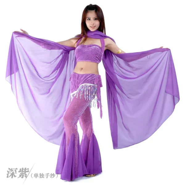 Velo de gasa para danza del vientre de seda rojo - Imagen 2
