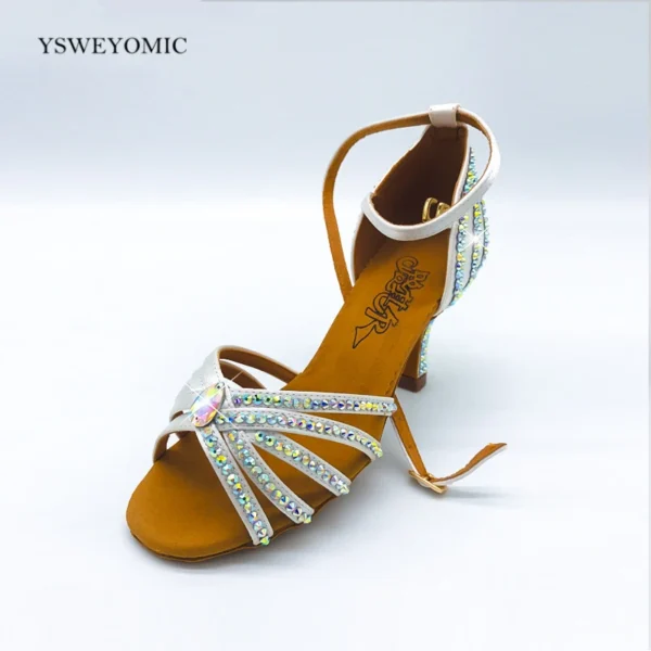 Llamativos Zapatos de baile latino con brillantes - Imagen 3