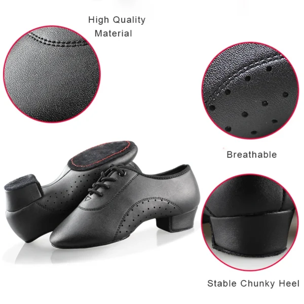 Ideales Zapatos negros de baile para hombres para Salsa y Rumba - Imagen 2
