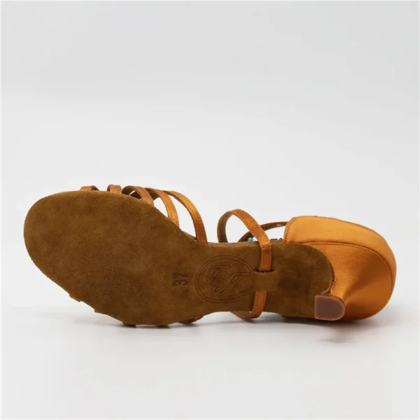 Bonitos Zapatos de baile de tacón alto de satén - Imagen 5