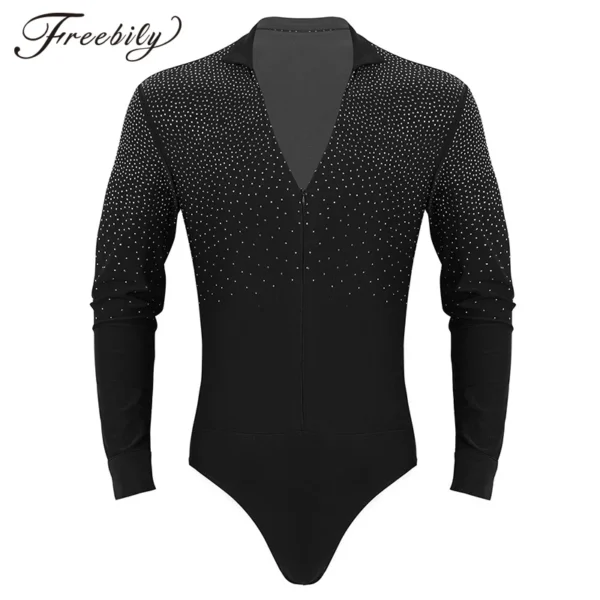 Fenomenal Camisa de baile latino para hombre con cuello en V