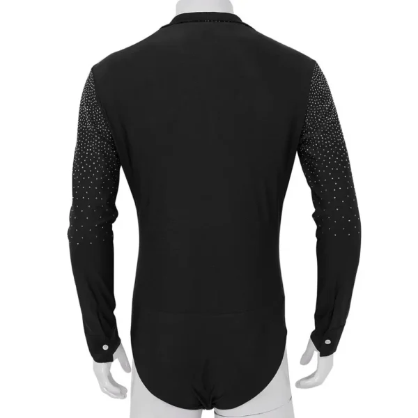 Fenomenal Camisa de baile latino para hombre con cuello en V - Imagen 4