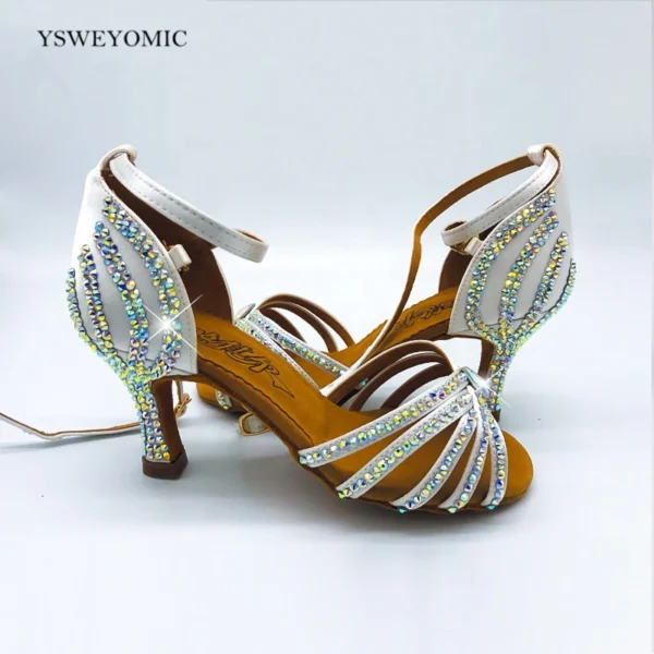 Llamativos Zapatos de baile latino con brillantes - Imagen 4