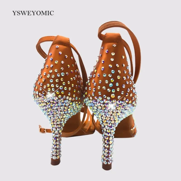 Zapatos de baile con cristal colorido con suela suave y Flexible