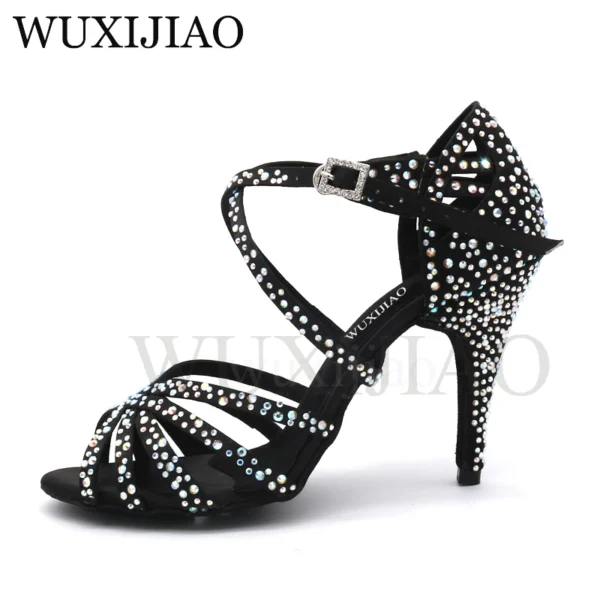 Suntusosos Zapatos de satén brillante con diamantes - Imagen 6