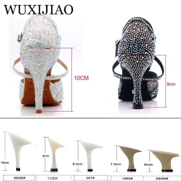 Impresionantes Zapatos de baile latino con tacón suave, 7,5 cm - Imagen 4