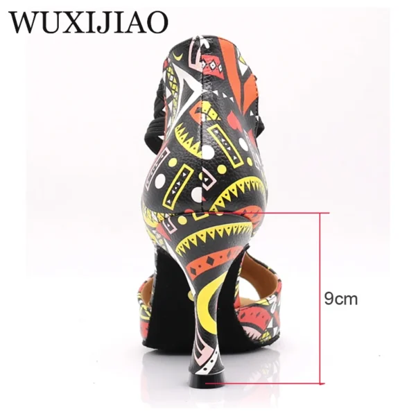 Geniales zapatos de baile de Salsa latina de mujer con tacón cubano - Imagen 4