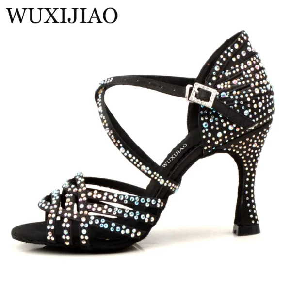 Magníficos Zapatos de baile para bachatta con diamantes de imitación y tacón 9cm - Imagen 2