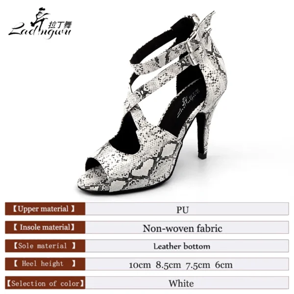 Impresionantes zapatos de baile con textura de Serpiente - Imagen 2