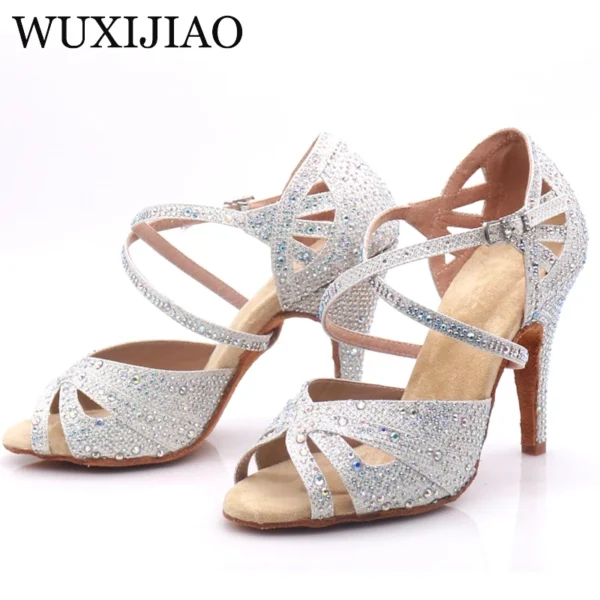 Impresionantes Zapatos de baile latino con tacón suave, 7,5 cm - Imagen 6