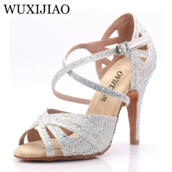 Impresionantes Zapatos de baile latino con tacón suave, 7,5 cm