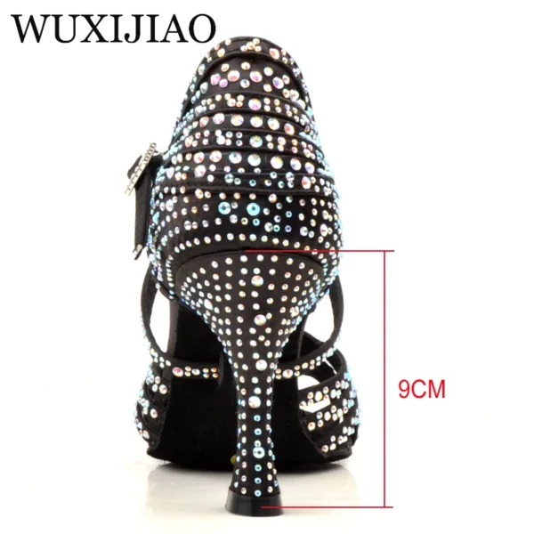 Magníficos Zapatos de baile para bachatta con diamantes de imitación y tacón 9cm - Imagen 3