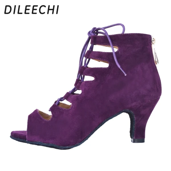 Increíbles Zapatos para bailes latinos con terciopelo - Imagen 6