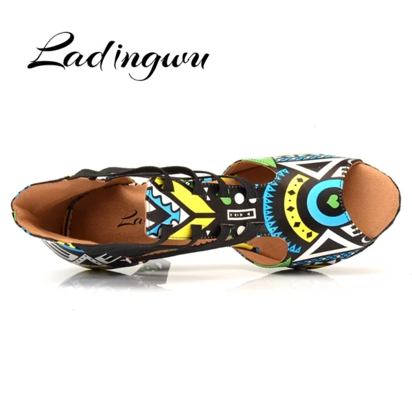 Llamativos Zapatos de baile latino con motivo africano - Imagen 3