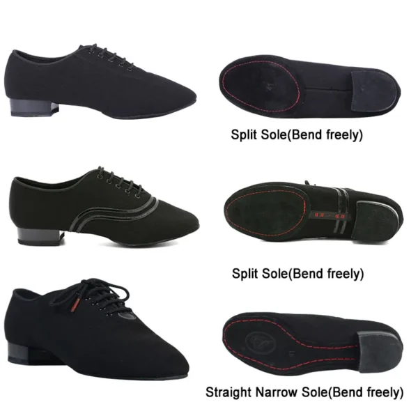 Exquisitos Zapatos de baile de salón para hombres con suela para hacer split - Imagen 2