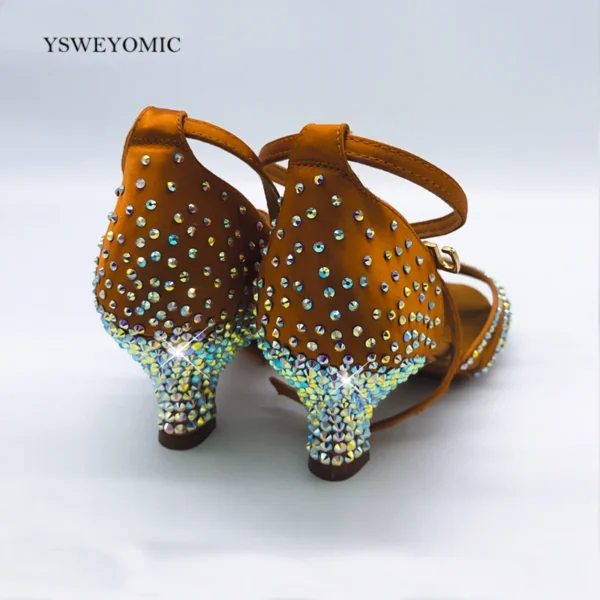 Zapatos de baile con cristal colorido con suela suave y Flexible - Imagen 6