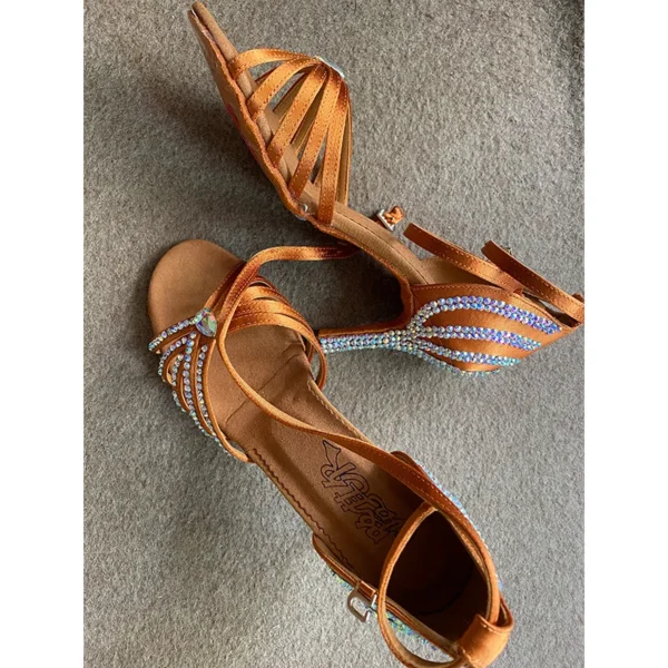 Llamativos Zapatos de baile latino con brillantes - Imagen 6