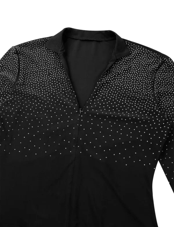 Fenomenal Camisa de baile latino para hombre con cuello en V - Imagen 5