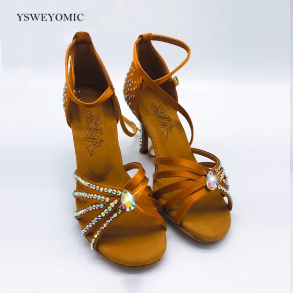 Zapatos de baile con cristal colorido con suela suave y Flexible - Imagen 2