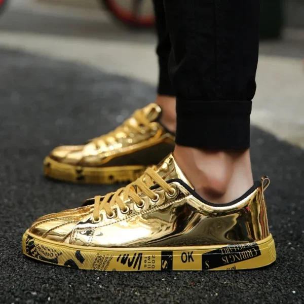 Espectaculares Zapatillas doradas para bailar hip hop