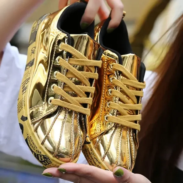 Espectaculares Zapatillas doradas para bailar hip hop - Imagen 2