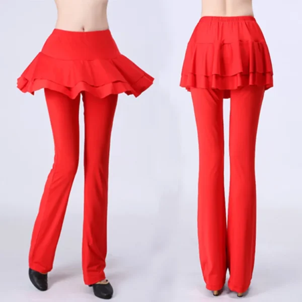 Cómodos Pantalones de danza del vientre para mujer con falda tribal - Imagen 4
