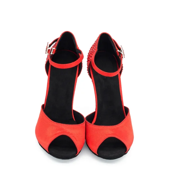 Llamativos zapatos de baile latino rojos - Imagen 6