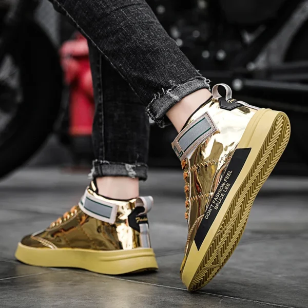 Espectaculares Botas de baile doradas con purpurina - Imagen 4