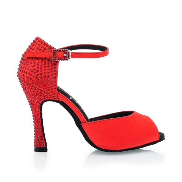 Llamativos zapatos de baile latino rojos - Imagen 3