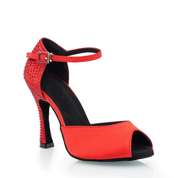 Llamativos zapatos de baile latino rojos - Imagen 2