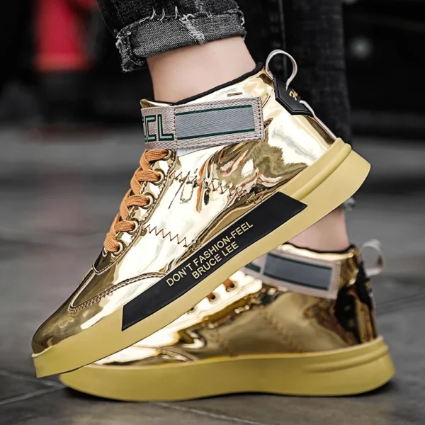 Espectaculares Botas de baile doradas con purpurina - Imagen 3