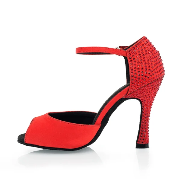Llamativos zapatos de baile latino rojos - Imagen 5