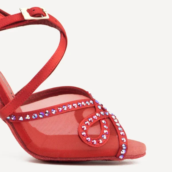 Impresionantes Zapatos de baile rojos con brillantes - Imagen 2