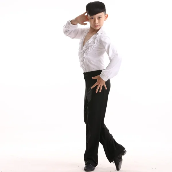 Impresionante Ropa de baile latino para niño con camisa moderna - Imagen 2
