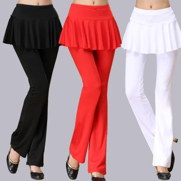 Cómodos Pantalones de danza del vientre para mujer con falda tribal