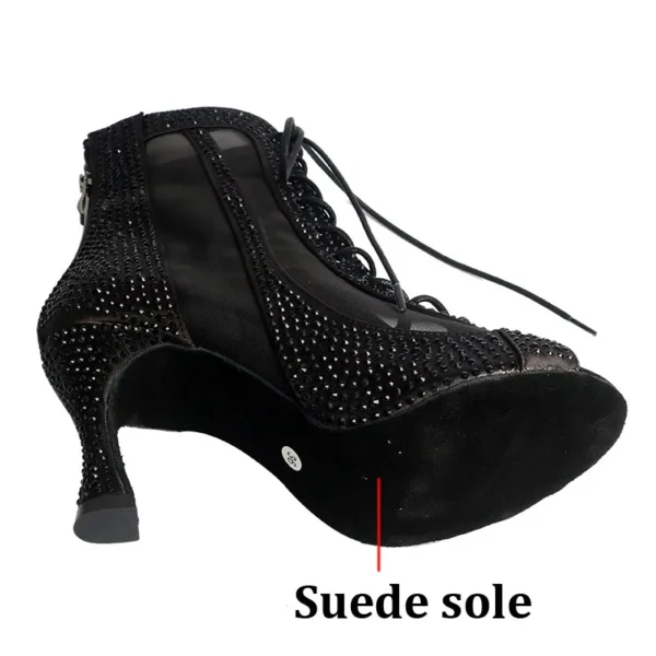 Preciosas botas para bailes latinos con diamantes de imitación - Imagen 6