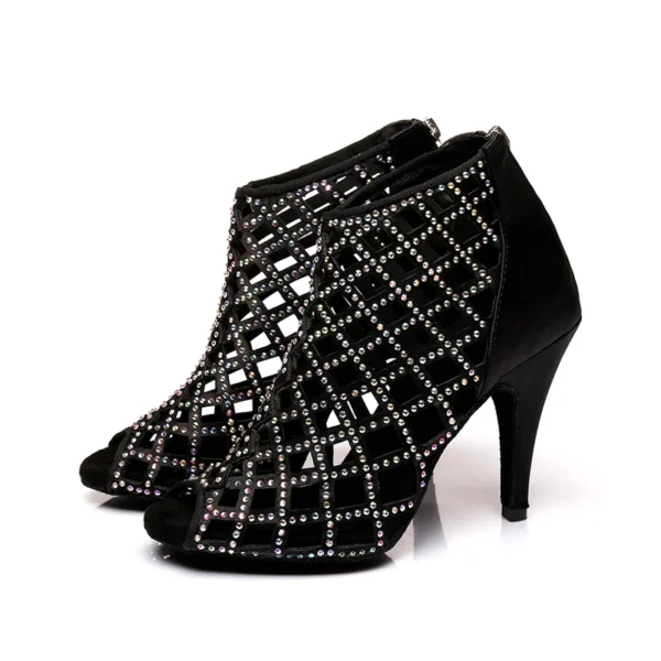 bellos zapatos con diamantes de imitación para bailar salsa - Imagen 5