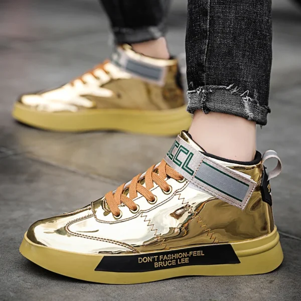 Espectaculares Botas de baile doradas con purpurina - Imagen 2
