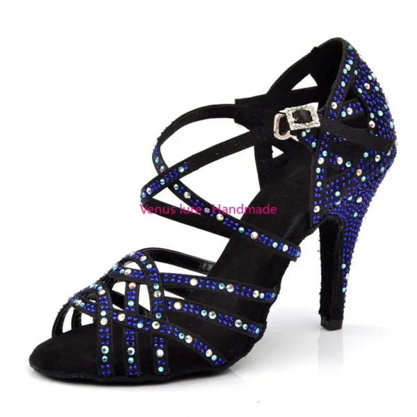 Zapatos de baile cuadrados zapatos de tacón negro - Imagen 2