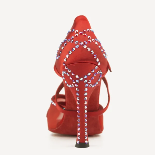 Impresionantes Zapatos de baile rojos con brillantes - Imagen 3