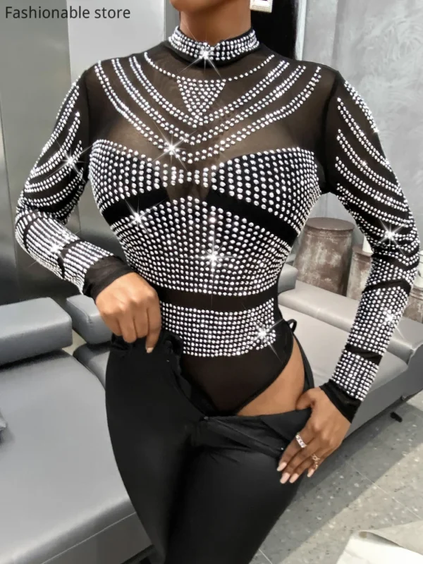 Sexy  body con diamantes de imitación para baile - Imagen 2