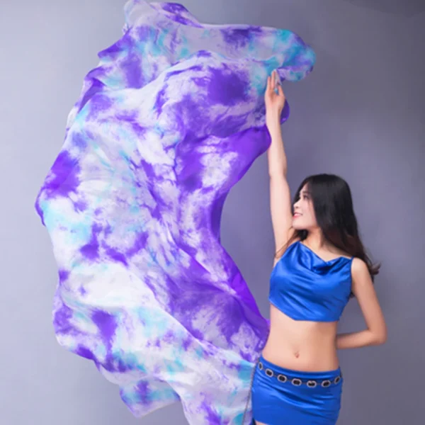 Elegante Chal de Seda para Danza del Vientre - Sofisticación y Movimiento en Cada Paso - Imagen 3