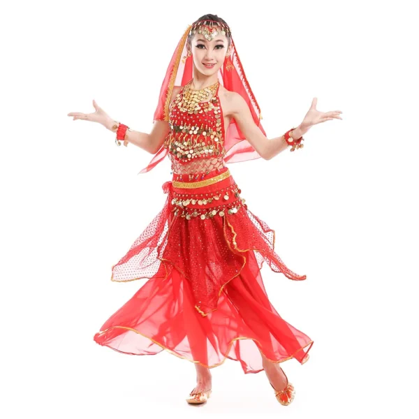 Trajes de Danza del Vientre para Niña Bollywood - Color, Estilo y Magia en Cada Movimiento - Imagen 3