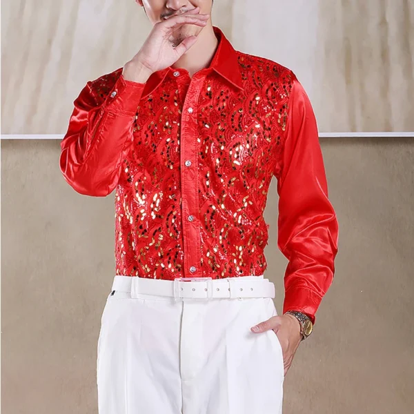 Camisas de Hombre con Lentejuelas - Bailongas | Brilla con Estilo y Elegancia - Imagen 4
