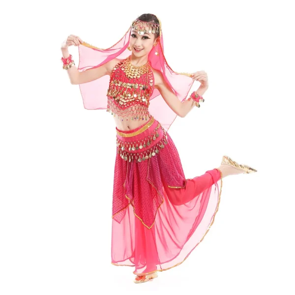 Trajes de Danza del Vientre para Niña Bollywood - Color, Estilo y Magia en Cada Movimiento - Imagen 5